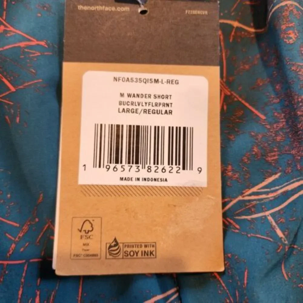 The North Face Men's Wander Blue Coral Valley‎ Print Drawstring Size Large New